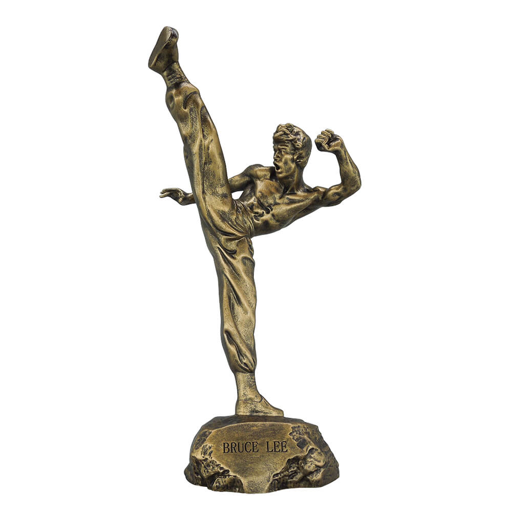 10Inch Tabletop Deocration Resin Bronze Bruce Lee Statue