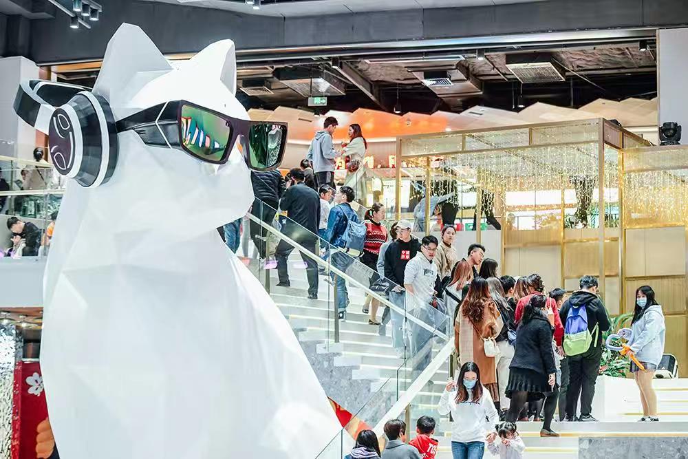 Cat Sculpture with Headphones and Sunglasses