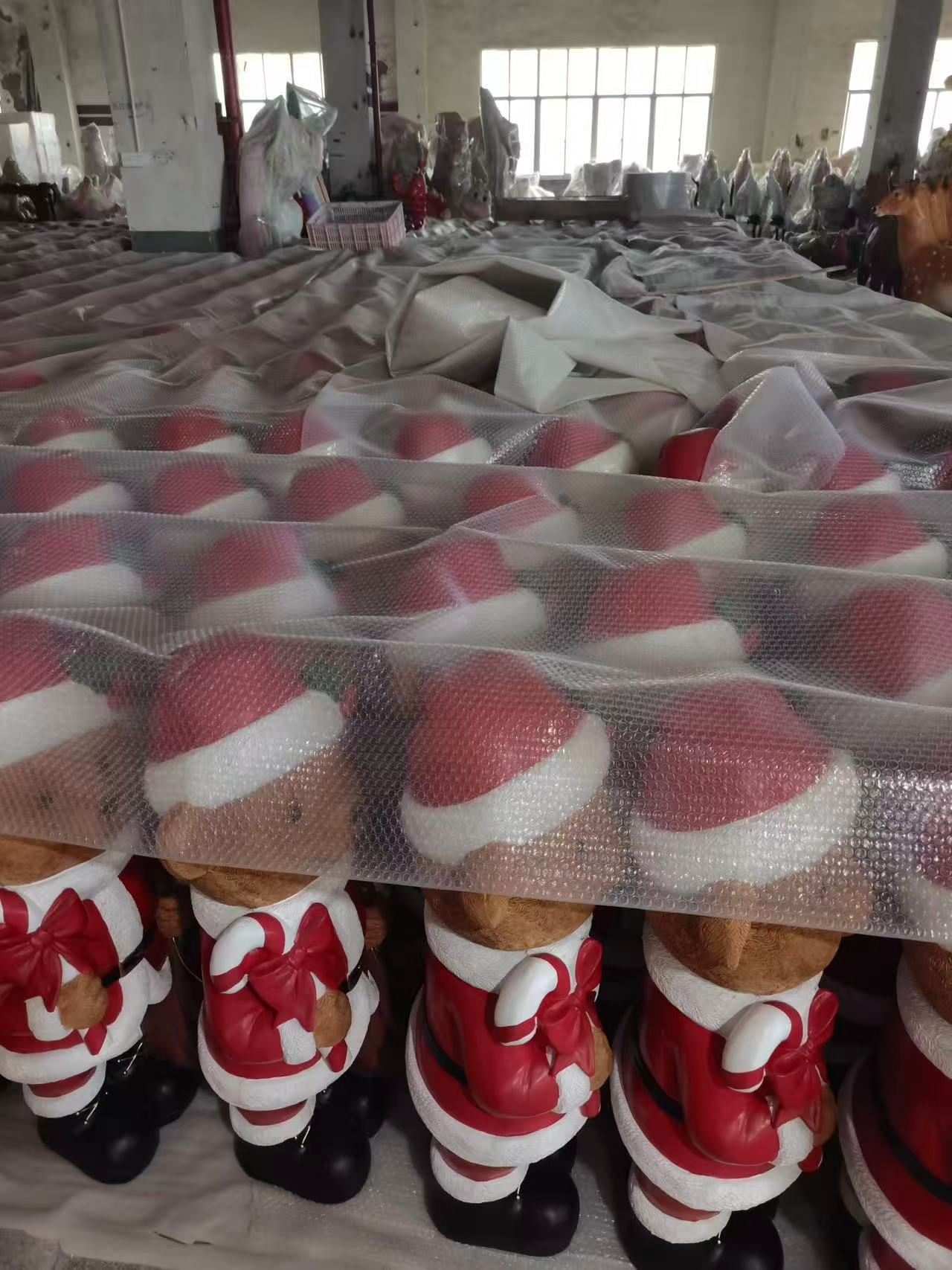 Christmas Santa bear mass production warehouse