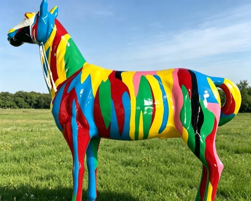 Colorful Stripe Horse Sculpture