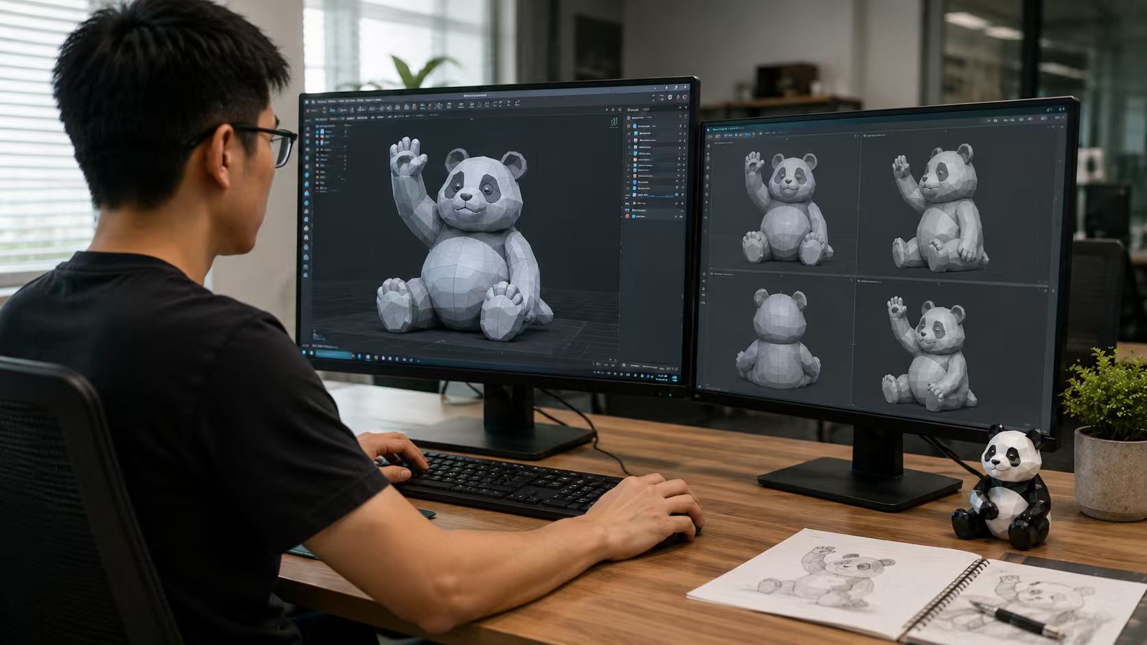 Low-Poly Panda: From 3D Model to Delivered Sculpture