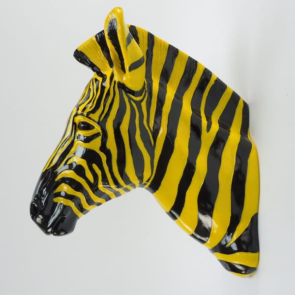 Faux Zebra Head Wall Sculpture Decor