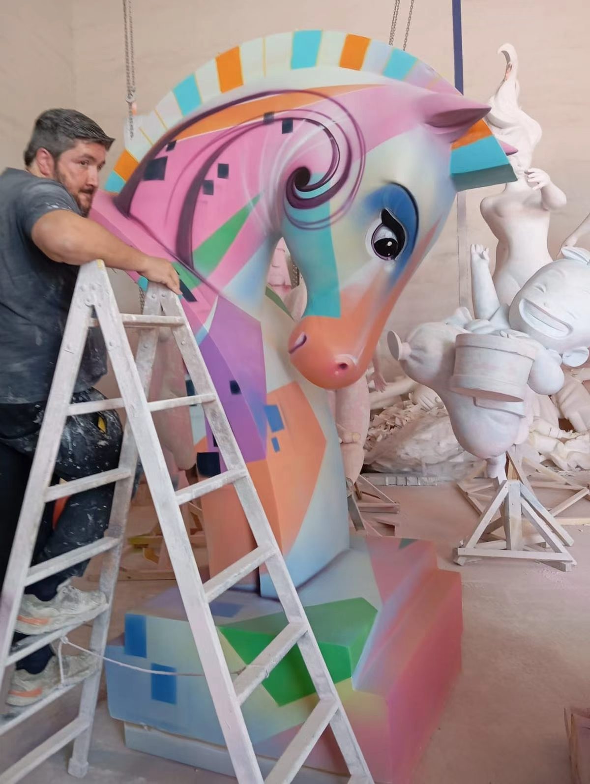 Geometric Horse Head Sculpture