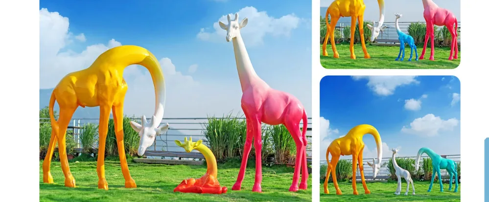 Giraffe Family Gradient Sculpture Set