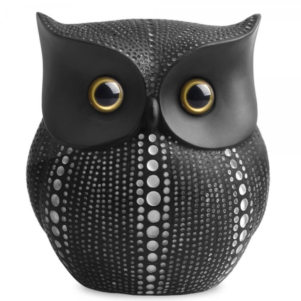 Resin Black and White POP DOT Art Owl Figurines