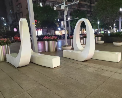 White Ring Sculpture Installation